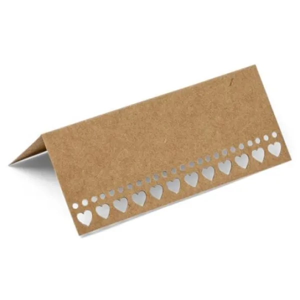 Badaboum Marque Place Carton Avec Petits Coeurs Kraft X 10 Pi Ces