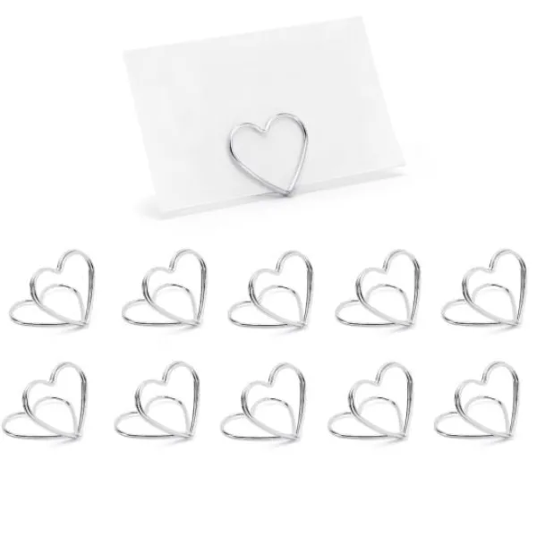 Badaboum Marque Place Clipse Coeur Argent Chrome X 10 Pi Ces