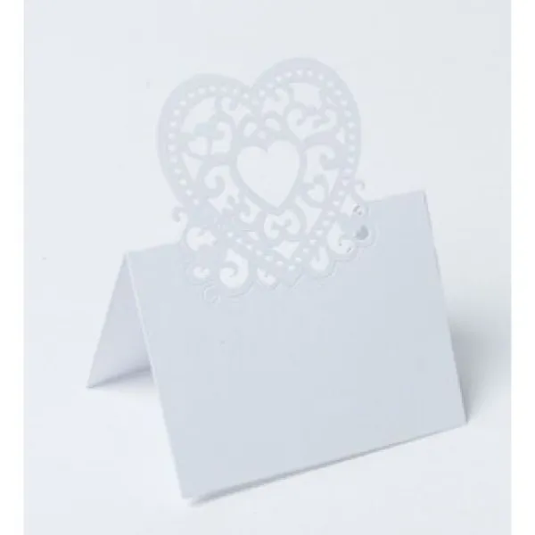 Badaboum Marque Place En Carton Blanc Avec Coeur X 20 Pi Ces