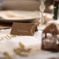 New Marque Place Etiquette Communion Kraft X 20 Pi Ces Theme Communion