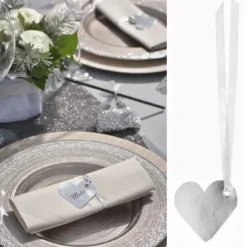 Badaboum Marque Place Etiquette Coeur Avec Ruban X 12 Pi Ces