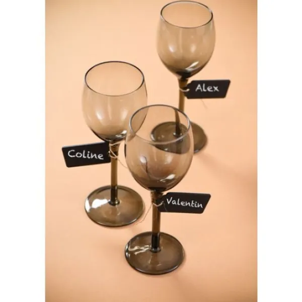 Badaboum Marque Place Etiquette En Bois Noir X6 Pi Ces