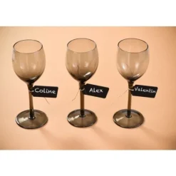 Badaboum Marque Place Etiquette En Bois Noir X6 Pi Ces