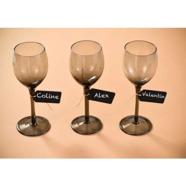 Badaboum Marque Place Etiquette En Bois Noir X6 Pi Ces