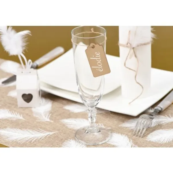 Badaboum Marque Place Etiquette En Bois Noir X6 Pi Ces