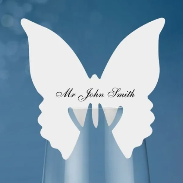 Badaboum Marque Place Mariage En Carton Papillon X 10 Pi Ces