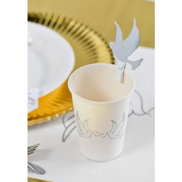 Marque Place Miroir Colombe Sur Pince X 6 Pi Ces Theme Colombe
