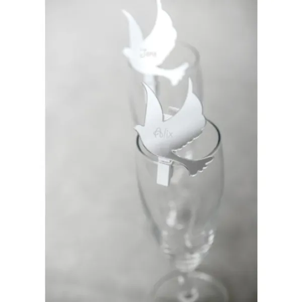Marque Place Miroir Colombe Sur Pince X 6 Pi Ces Theme Colombe
