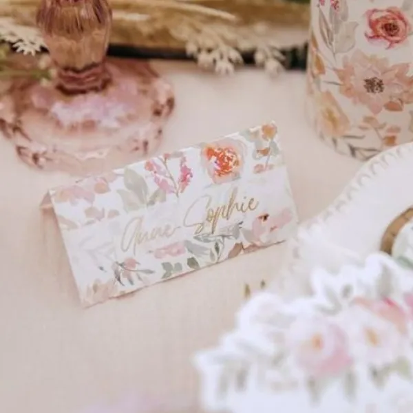 New Marque Place Theme Dahlia Blanc Et Pastel X 10 Theme Deco Pastel