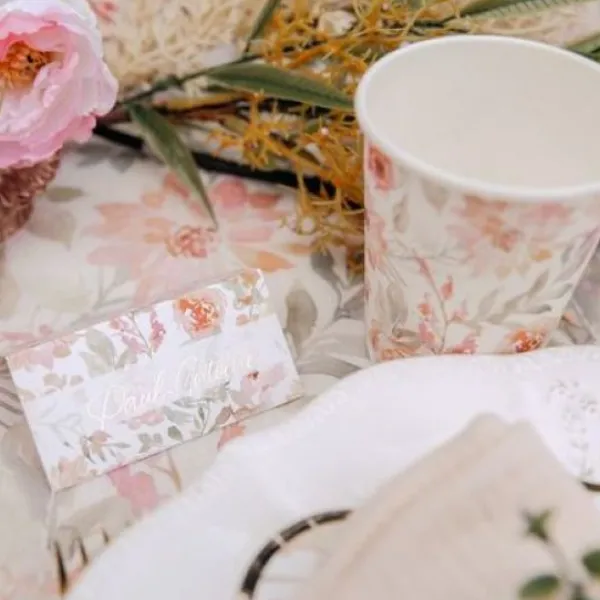New Marque Place Theme Dahlia Blanc Et Pastel X 10 Theme Deco Pastel