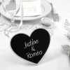 Badaboum Marque Table Coeur Ardoise Blanc