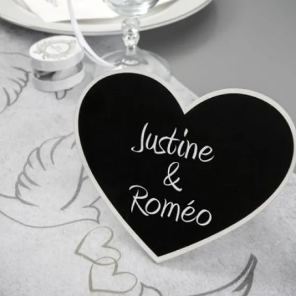 Badaboum Marque Table Coeur En Ardoise