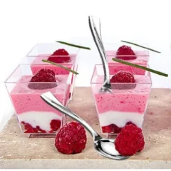 Badaboum Mini Cuill Re Argent En Plastique Inox X 50 Pi Ces