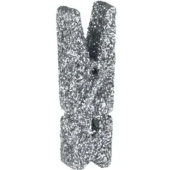 Badaboum Mini Pince En Bois Paillet E Argent X 12 Pi Ces