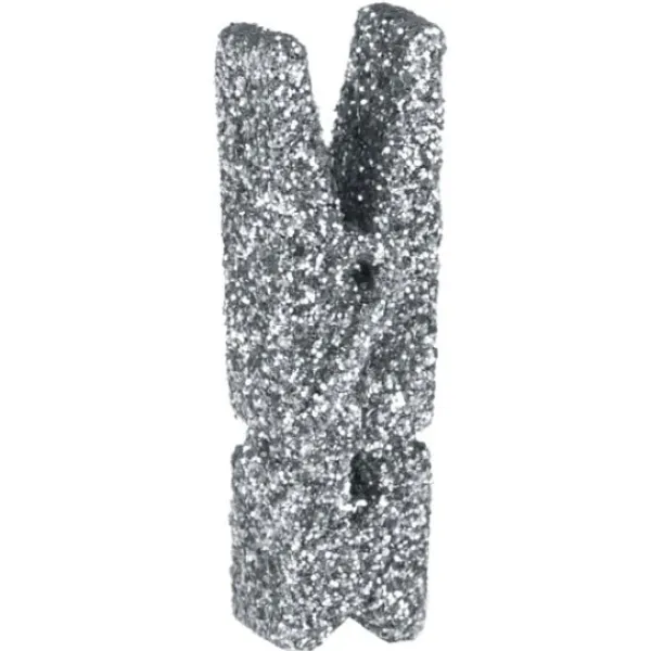 Badaboum Mini Pince En Bois Paillet E Argent X 12 Pi Ces