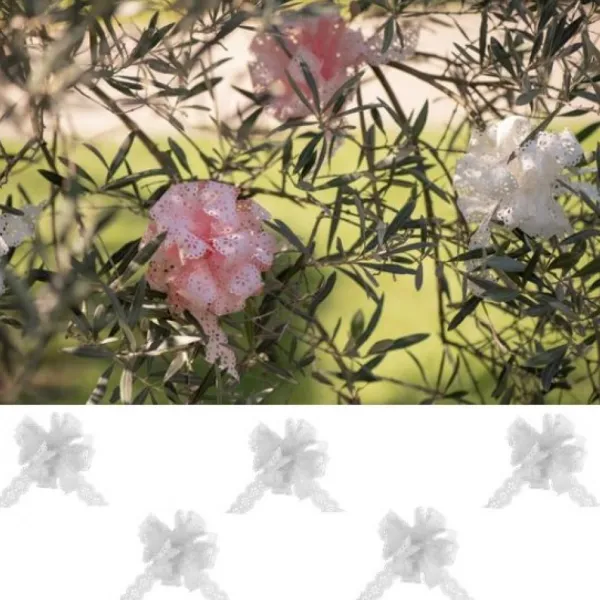Badaboum Noeud Automatique Fleur Blanc X 5 Pi Ces Sale