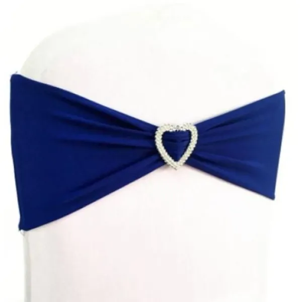 Badaboum Noeud De Chaise Mariage En Coeur Lycra Bleu Marine