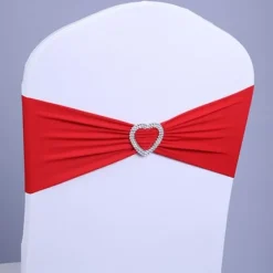 Badaboum Noeud De Chaise Mariage En Coeur Lycra Rouge