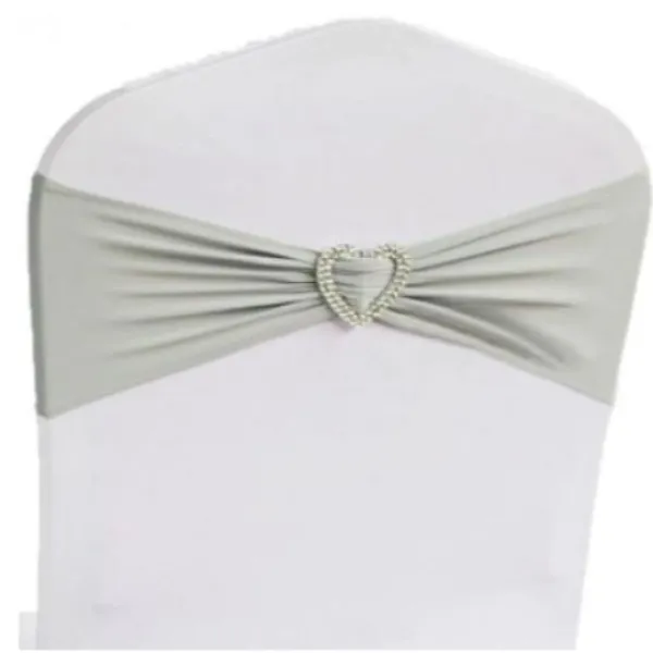 Badaboum Noeud De Chaise Mariage En Coeur Lycra Gris