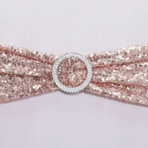Badaboum Noeud De Chaise Mariage Sequin Rose Gold