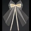Badaboum Noeud En Satin Et Tulle Ecru 18Cm X 2 Pi Ces New