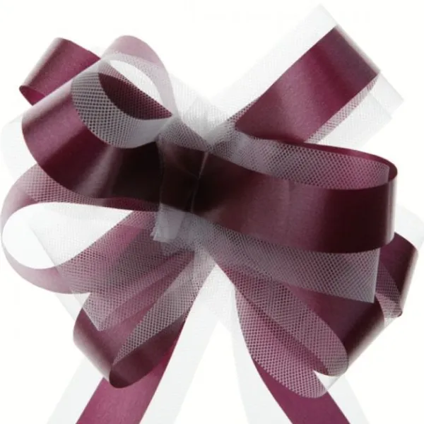 Badaboum Noeud Mariage Automatique En Tulle Bordeaux X 5 Pi Ces Clearance