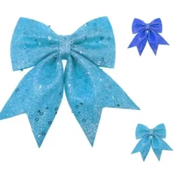 Badaboum Noeud Papillon Paillet De Noel Bleu Turquoise Discount