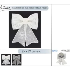 Badaboum Noeud Papillon Paillet De Noel Argent New