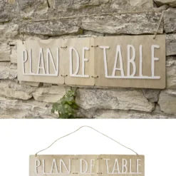 Badaboum Pancarte Plan De Table En Bois Naturel