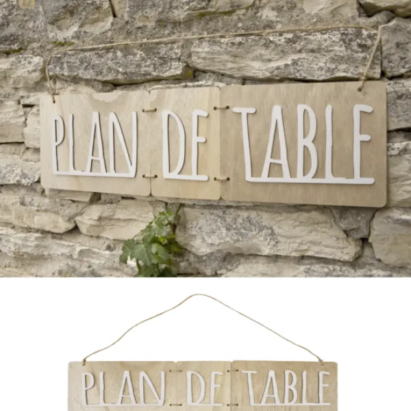 Badaboum Pancarte Plan De Table En Bois Naturel