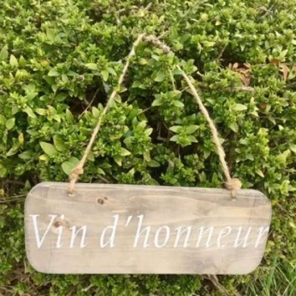 Badaboum Panneau Bois Suspendre Vin D'Honneur