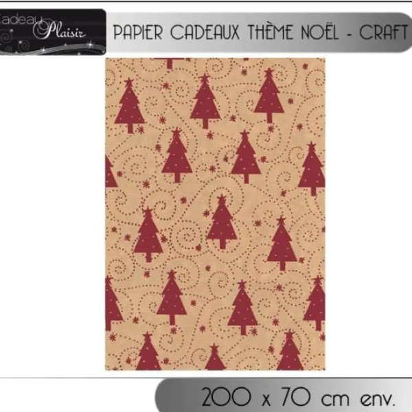 Badaboum Papier Cadeau Kraft Theme Noel