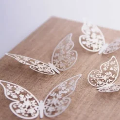 Badaboum Papillon Deco Mariage En Papier Blanc X 10 Pi Ces