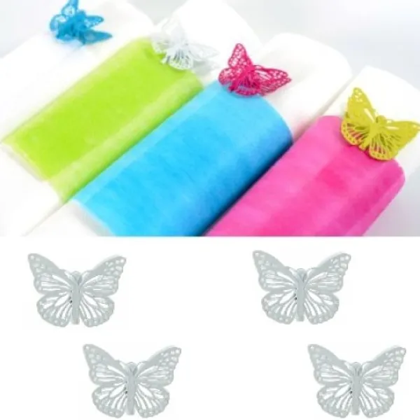 Badaboum Papillon M Tal Blanc Pas Cher Sur Pince X 4 Pi Ces
