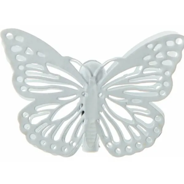 Badaboum Papillon M Tal Blanc Pas Cher Sur Pince X 4 Pi Ces