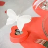 Badaboum Papillon Mariage Blanc Sur Tige X 6 Pi Ces