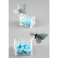 Badaboum Papillon Mariage Blanc Sur Tige X 6 Pi Ces