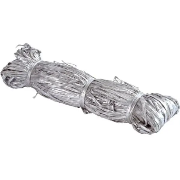 Badaboum Pelote De Raphia Naturel Argent Metallis 50 Gr