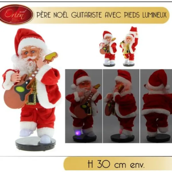 Badaboum Pere Noel Automate Assortis Guitariste Et Avec Perle Discount