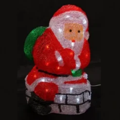 Badaboum Pere Noel Dans Chemin E Acrylique Solaire 40 Led