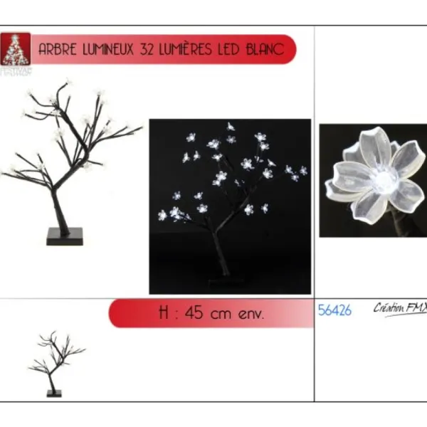 Badaboum Petit Arbre Lumineux 32Led Blanc 45Cm Sale