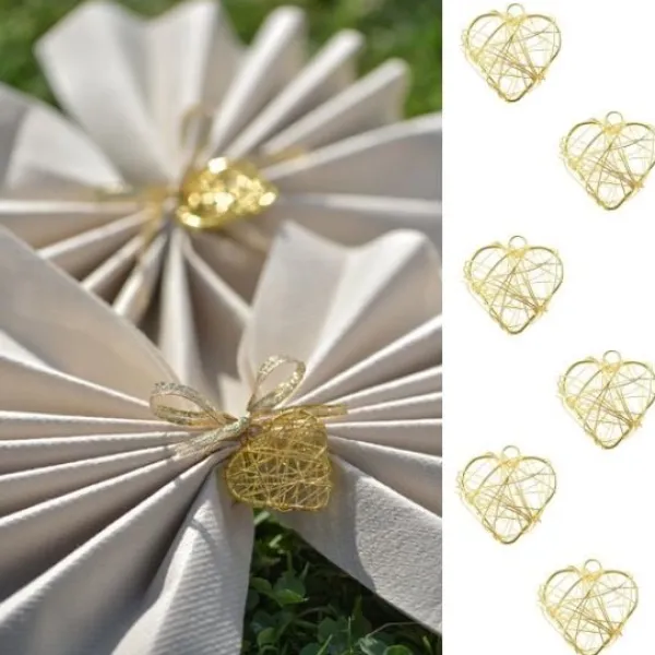 Badaboum Petit Coeur En M Tal Or Deco Mariage X 6 Pi Ces