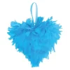Badaboum Petit Coeur En Plume Turquoise 12Cm