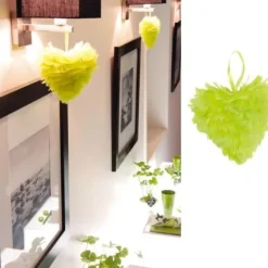 Badaboum Petit Coeur En Plume Vert Anis 12Cm