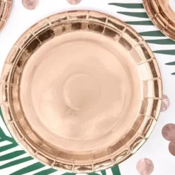 Badaboum Petite Assiette En Carton Rose Gold M Tallis 18Cm X 6 Pi Ces