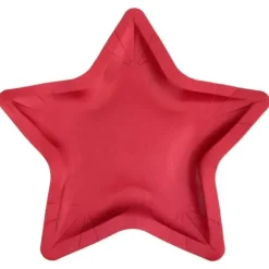 Badaboum Petite Assiette En Plastique Etoile Rouge X 10 Pi Ces