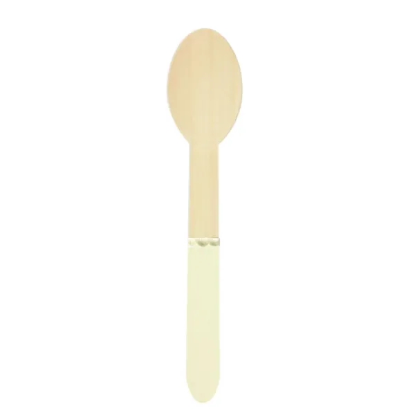 Clearance Petite Cuill Res En Bois Jaune Pastel X 8 Pi Ces Theme Deco Pastel
