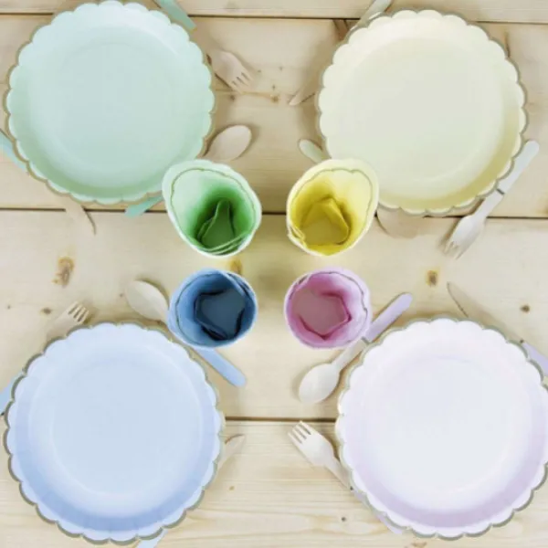 Discount Petites Fourchettes En Bois Bleu Pastel X 8 Pi Ces Theme Deco Pastel