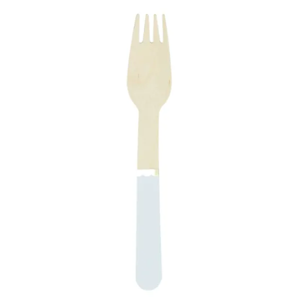Discount Petites Fourchettes En Bois Bleu Pastel X 8 Pi Ces Theme Deco Pastel