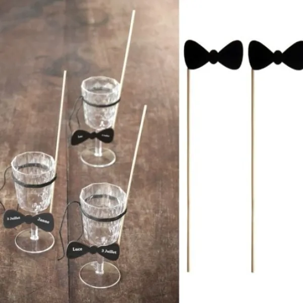 Badaboum Photobooth Mariage Noeud Papillon Sur Tige X 2 Pi Ces